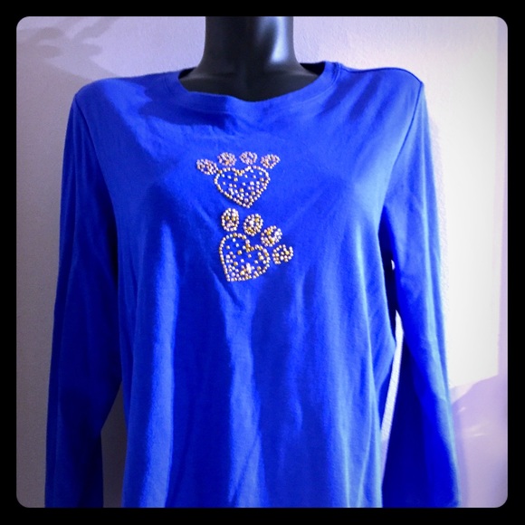 Quacker Factory Tops - Quacker Factory Size Large Paw Prints Shirt🐾👕